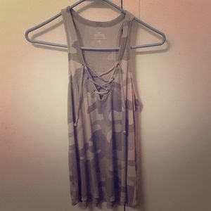 Camo print Lace up Hollister Jersey Top
